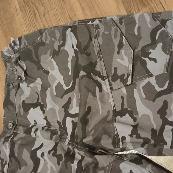 Big Dude Grey Camo Cargo Straight Leg Cotton Pants A34 - Picture 3 of 7